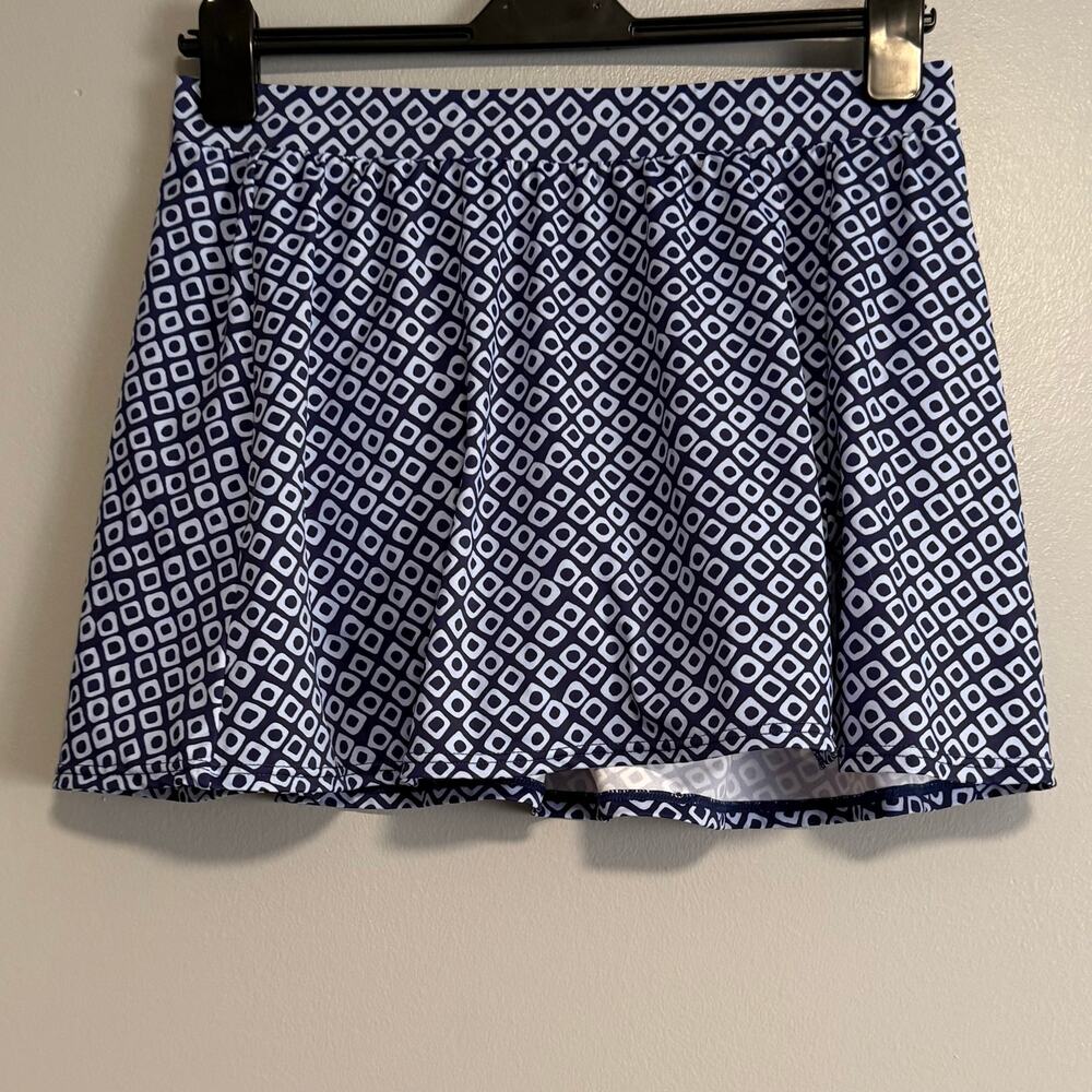 Miraclesuit x Talbots Blue Geometric Swim Skirt Bottom 16W